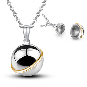 Collier personnalisé en acier inoxydable avec pendentif Cendres de planète et chaîne en bambou pour chats et chiens, collection de dents en flacon creux - Product Image 1