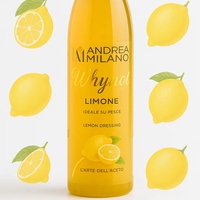 Vinaigre balsamique aromatisé gourmet Andrea Milano Lemon Glaze, liquide, 150 ml, bouteille en PET compressible, certifié BRC, prêt à l'emploi