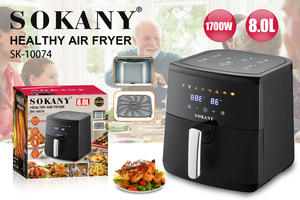 Nouvelle <span class=keywords><strong>friteuse</strong></span> à air numérique intelligente de <span class=keywords><strong>8</strong></span> <span class=keywords><strong>litres</strong></span> pour la cuisine, appareils électroménagers, ustensiles de cuisine, sans huile, saine, 1700W - Product Image 2
