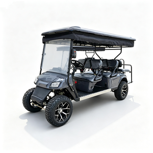 Voiturette de golf électrique 6 places tout-terrain avec vitesse de 30 km/h et autonomie de 30 km, contrôleur intelligent pour usage en station balnéaire - Product Image 1