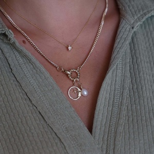 Elegante Cadena Suelta Básica de Acero Inoxidable DIY, Chapado al Vacío en Oro de 18K, Collar Daquan Love con Protección - Product Image 2