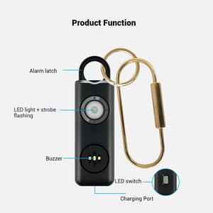 130DB เตือนภัยส่วนบุคคลแบบชาร์จไฟได้ปลอดภัยสำหรับผู้หญิงและเด็ก - Product Image 2