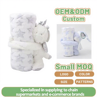 Couette en flanelle super douce en coton PP, motif girafe et ours, jouet en peluche, couette climatisante