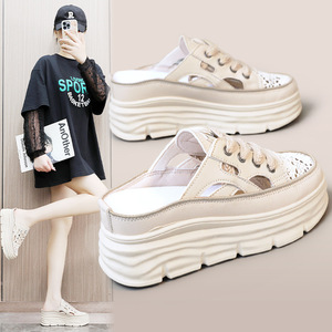 Nouvelles chaussures d'été pour femmes W3663, petites chaussures <span class=keywords><strong>blanches</strong></span> creuses, chaussures décontractées confortables pour femmes, chaussures à talon compensé - Product Image 2