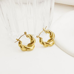 High Quality Waterproof Women <b>Gold</b> Plated Stainless Steel <b>Jewelry</b> <b>Set</b> for Women Stainless Steel Hollow Design Earrings - Product Image 4