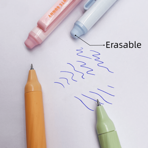 ปากกาเจลแบบกดลายสัตว์น่ารัก พร้อมยางลบในตัว หัวลบแบบกระสุน ยางลบแบบนุ่ม สีฟ้า ขนาด 0.5 มม. ใช้ได้ทั้งที่ทำงานและที่โรงเรียน - Product Image 2