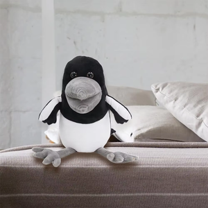 Decorazione per la camera per dormire coccole animale amico ventre <span class=keywords><strong>bianco</strong></span> schiena nera gambe lunghe realistico cartone animato <span class=keywords><strong>corvo</strong></span> peluche da 11 pollici giocattolo di <span class=keywords><strong>corvo</strong></span> imbottito - Product Image 3