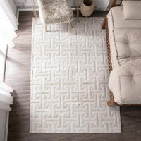 Tapis doux de haute qualité en gros, couleur blanc ou beige, tapis en laine et soie, tapis tufté, tapis pour salon, grand format