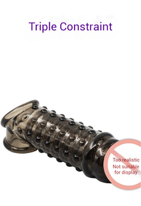 Herren Double Lock verdickte körnige Schwimmpunkt-Ejakulation verzögerung Wolf Tooth <span class=keywords><strong>Crystal</strong></span> <span class=keywords><strong>Sleeve</strong></span> - Product Image 5