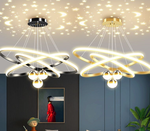 Lámparas Colgantes LED Modernas de Lujo con Diseño de Cielo Estrellado, Proyección de Aluminio, Lámparas de Techo para Interiores, Instalación Profesional - Product Image 3