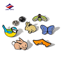 Longzhiyu 20 ans – Collection de badges personnalisés OEM en métal, motif fruit et dessin animé mignon, pour sacs à dos et vêtements