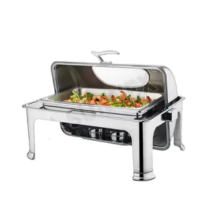 Sunnex Buffetware Van Full Size Roll Top 8,5ltr Chafer Voor Hotel En Restaurant Met Grote Zichtbare Raamschuurschaal