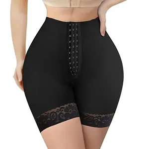 Conjunto de 2 piezas para mujer, moldeador de cuerpo, pantalones abdominales de cintura media, bragas de elevación de glúteos, cinturón con cremallera, hebilla de gancho, corsé de encaje