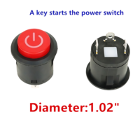 Bouton poussoir de démarrage à une touche 26 mm 3 broches 12 V pour voiture électrique pour enfants et véhicule télécommandé RC