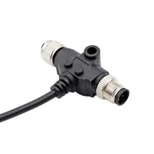 M12 T type splitter kabel 3 4 5 6 8 pin vrouw naar man kabel connector