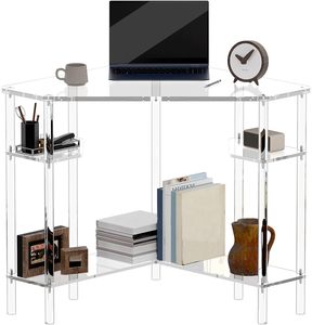 Table d'appoint triangulaire en acrylique personnalisée pour salon, couloir, <span class=keywords><strong>bureau</strong></span> à domicile, ou comme <span class=keywords><strong>bureau</strong></span> informatique pour optimiser les petits espaces - Product Image 3