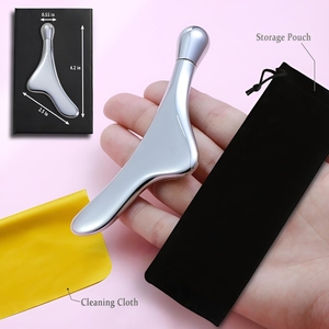 Outil de <span class=keywords><strong>massage</strong></span> Gua Sha en acier inoxydable personnalisé pour les yeux, atténue les poches, les cernes, réduit les ridules et les rides, <span class=keywords><strong>anti</strong></span>-âge - Product Image 5