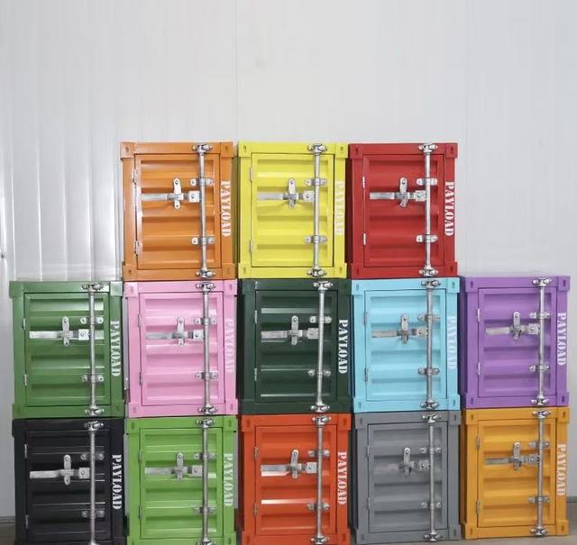 Mini Container Shape Metal Storage Cabinet with Locking Door