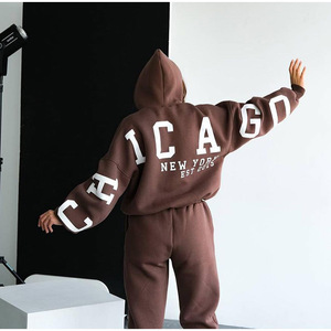 Özel Logo Hoodies ve ter pantolon Jogger seti kadın, kadın eşofman 2 iki parçalı Set Sweatpants ve Hoodie seti, kadın Hoodies - Product Image 1