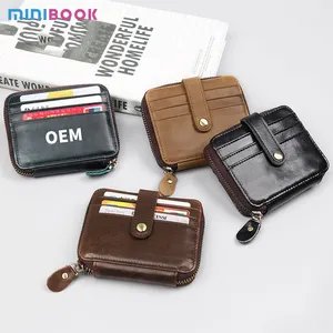 Genuine Leather Retro Card Holder Multi-card Slot RFID Small Wallet AliExpress Men's And Women's Card Holder Coin Purse