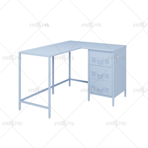 Mesas de jugador de esquina ODM OEM de fábrica, <span class=keywords><strong>escritorio</strong></span> de oficina simple en forma de L, mesa de PC de trabajo, escritorios de ordenador para juegos <span class=keywords><strong>con</strong></span> gabinete de almacenamiento - Product Image 3