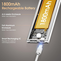 Lampes LED à détecteur de mouvement pour marches, lampes murales à piles pour escaliers, 150LM 1.5W, 1800mAh, argent/noir/champagne