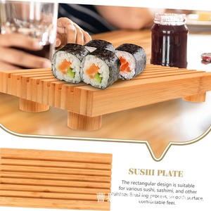 Bandeja de sushi de madera maciza Chuanshun, plato de servir sashimi de bambú, apto para contacto con alimentos, para exhibición en restaurantes - Product Image 3