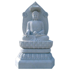Estatua de Buda <span class=keywords><strong>Amitabha</strong></span> Orando, Tallada en Piedra Blanca, Grande, para Jardín o Exteriores, Escultura del Patriarca Budista Sakyamuni - Product Image 4
