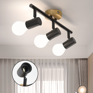 <span class=keywords><strong>Spot</strong></span> de <span class=keywords><strong>plafond</strong></span> LED d'intérieur moderne éclairage réglable E27 Downlight bois <span class=keywords><strong>noir</strong></span> métal corps en aluminium Dimmable 3000K-6000K température de couleur - Product Image 1