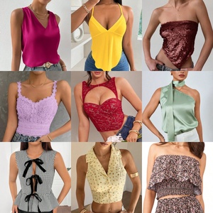 Top Senza Maniche da <span class=keywords><strong>Donna</strong></span> in Viscosa/Poliestere Traspirante, Taglia Grande, Scollatura Bassa, Versatile e Sexy a Basso Prezzo - Product Image 2