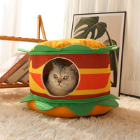 Nouveau Nid pour Chat Toutes Saisons, Maison Épaissie pour Animaux de Compagnie, Nid Hamburger, Tapis Fermé pour Chat, Niche pour Petits Chiens, Personnalisable