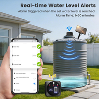 Capteur de niveau d'eau intelligent à ultrasons alimenté par énergie solaire WiFi Tuya OEM avec surveillance à distance via application