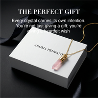 Collier diffuseur d'huiles essentielles en quartz rose plaqué or de luxe pour femme, cadeau