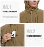 Veste coupe-vent personnalisée, veste en polaire pour homme, veste à capuche coupe-vent, veste avec fermeture éclair, veste tactique personnalisée pour la randonnée
