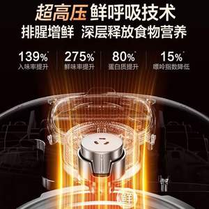 Olla a presión eléctrica Supor Sy 50fh89q I H, calentamiento electromagnético, carcasa de acero inoxidable, olla inteligente programable - Product Image 5