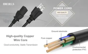 Manufacturer AC Power Cord Cables Television Air Conditioner Refrigerator IEC C5 C13 USA Plug 3Pin 10A Computer Power Cable