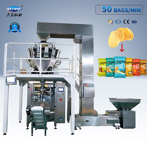 Máquina de Llenado Vertical Automática Multifunción para Bolsas/Envases de Alimentos, Snacks, Galletas, Chocolate en Gránulos, con Pantalla Táctil PLC - Product Image 1