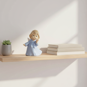 รูปปั้นนางฟ้าเซรามิกสีฟ้า 5.7*4.2*7.3 นิ้ว ดีไซน์รูปนางฟ้า - Product Image 3