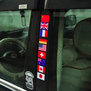 Stiker Bendera Nasional Bulat Tahan Air, Stiker Decal Bendera Negara Mobil Dunia