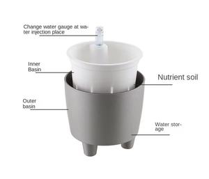 Macetas de colores para plantas Escritorio Mini maceta de plástico cuadrada pequeña moderna con diseño de riego automático hermético - Product Image 3