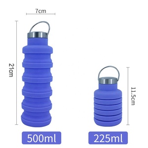 Reusable Customized BPA Free Leakproof Portable Sports Gym <b>Foldable</b> Collapsible Silicone <b>Water</b> <b>Bottle</b> <b>Water</b> <b>Bottle</b> for Travel - Product Image 4