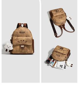 2026 New Women Bag <b>Brown</b> Cat Mini <b>Backpack</b> Hand Carry Single Shoulder Crossbody Double Shoulder Bag - Product Image 3