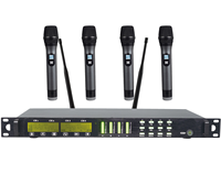 Système de microphones sans fil à 4 canaux, ensemble de micros sans fil UHF quad, microphone radio pour chant sur scène, église et école