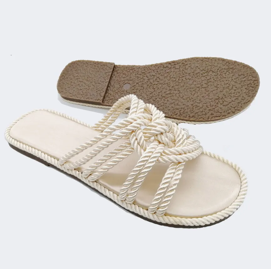 Sandalias de tacón bajo para mujer, con parte superior de nailon