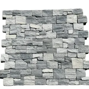 批发现代设计中国标准壁架石材墙覆层抗酸岩石墙板，带分体式表面精加工