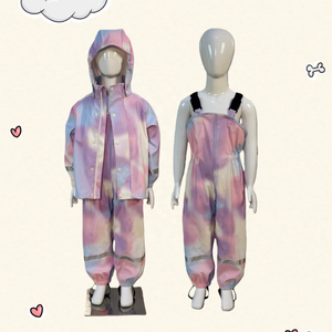 Completo Impermeabile da <span class=keywords><strong>Bambina</strong></span> con Giacca a Righe Riflettenti e Pantaloni con Cintura - Product Image 2