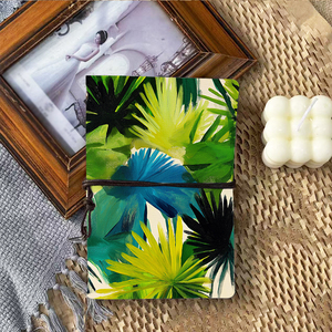 Pages remplaçables de cahier vintage A6 faites à la main, excellent cadeau pour les professionnels d'entreprise avec des feuilles de palmier dans divers <span class=keywords><strong>col</strong></span> - Product Image 3