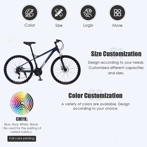 Vélo de montagne <span class=keywords><strong>VTT</strong></span> personnalisé OEM <span class=keywords><strong>24</strong></span>/<span class=keywords><strong>26</strong></span> <span class=keywords><strong>pouces</strong></span> 21 vitesses avec freins à disque, certifié CE, garantie pour adultes - Product Image 2