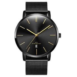 Montres pour hommes Étanches de qualité Montres pour hommes <span class=keywords><strong>Boss</strong></span> personnalisées Bracelet en <span class=keywords><strong>cuir</strong></span> simple doré Sexy Unique Luxe <span class=keywords><strong>Montre</strong></span> à quartz en acier - Product Image 4