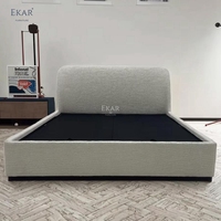 EKAR Astra Lit de luxe moderne à plateforme Cadre de lit en MDF doux et élégant Disponible en taille Queen et King pour meubles de maison Chambre à coucher